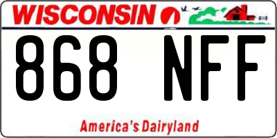 WI license plate 868NFF