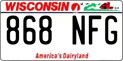 WI license plate 868NFG