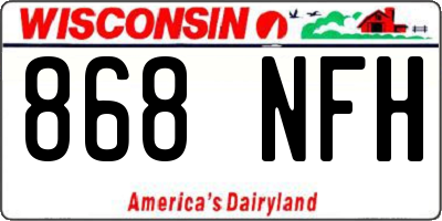 WI license plate 868NFH