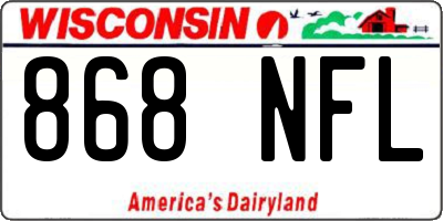 WI license plate 868NFL