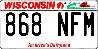 WI license plate 868NFM