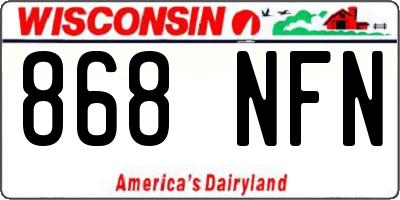 WI license plate 868NFN