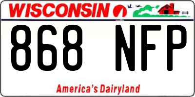 WI license plate 868NFP
