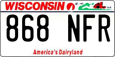 WI license plate 868NFR