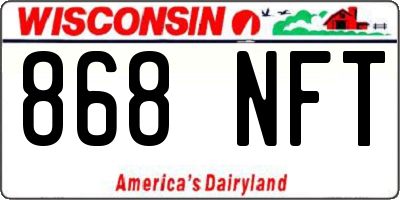 WI license plate 868NFT
