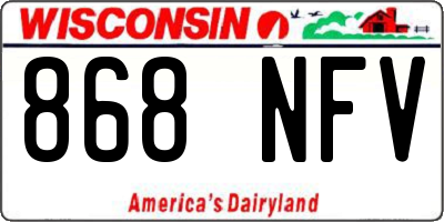 WI license plate 868NFV