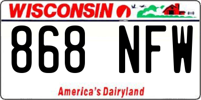 WI license plate 868NFW