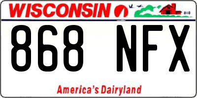 WI license plate 868NFX