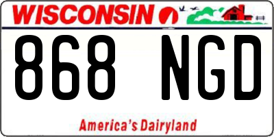 WI license plate 868NGD