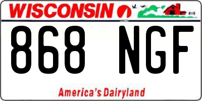 WI license plate 868NGF