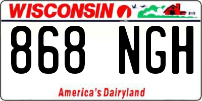 WI license plate 868NGH