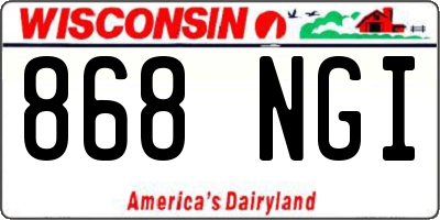 WI license plate 868NGI