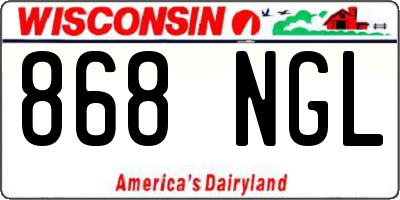 WI license plate 868NGL