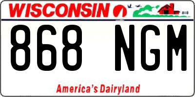 WI license plate 868NGM