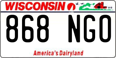 WI license plate 868NGO