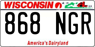 WI license plate 868NGR
