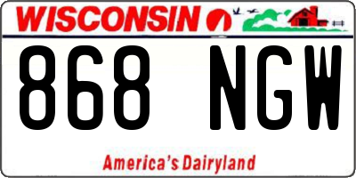 WI license plate 868NGW