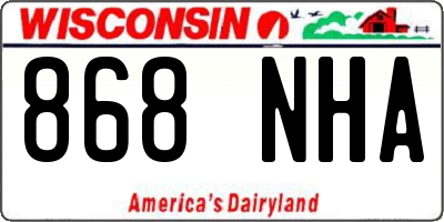 WI license plate 868NHA