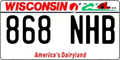 WI license plate 868NHB