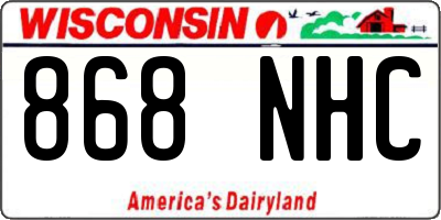WI license plate 868NHC