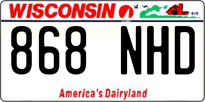 WI license plate 868NHD