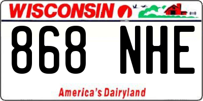 WI license plate 868NHE