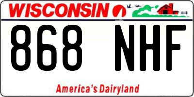 WI license plate 868NHF