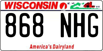 WI license plate 868NHG