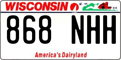 WI license plate 868NHH