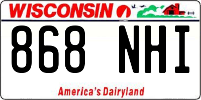 WI license plate 868NHI