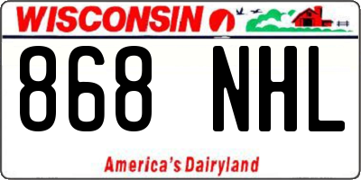 WI license plate 868NHL
