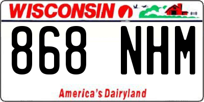 WI license plate 868NHM