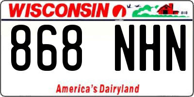 WI license plate 868NHN