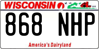 WI license plate 868NHP