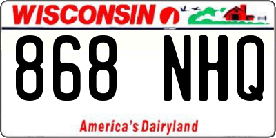 WI license plate 868NHQ