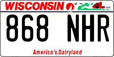 WI license plate 868NHR