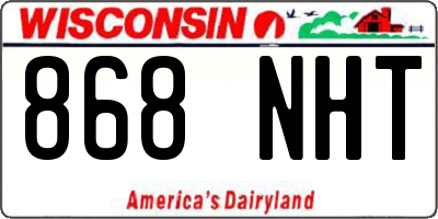 WI license plate 868NHT