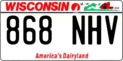 WI license plate 868NHV