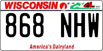 WI license plate 868NHW