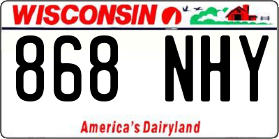 WI license plate 868NHY