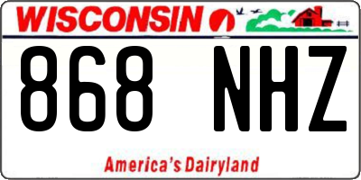 WI license plate 868NHZ