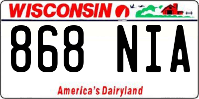 WI license plate 868NIA