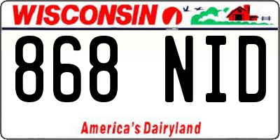 WI license plate 868NID