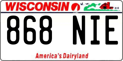 WI license plate 868NIE