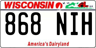 WI license plate 868NIH
