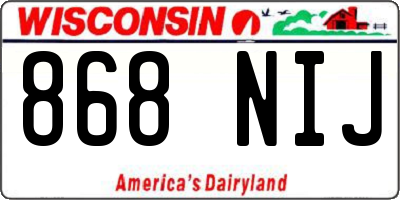 WI license plate 868NIJ