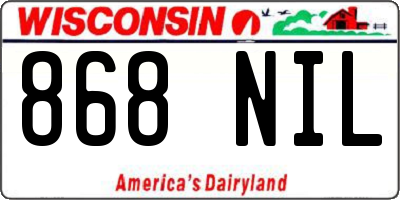WI license plate 868NIL