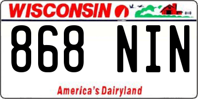 WI license plate 868NIN