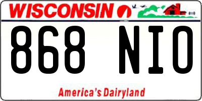 WI license plate 868NIO