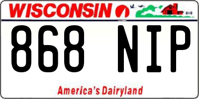 WI license plate 868NIP